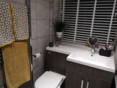 To ask you to look at this pic of my new bathroom and tell me why I hate it!