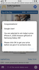 Spam pop up on safari