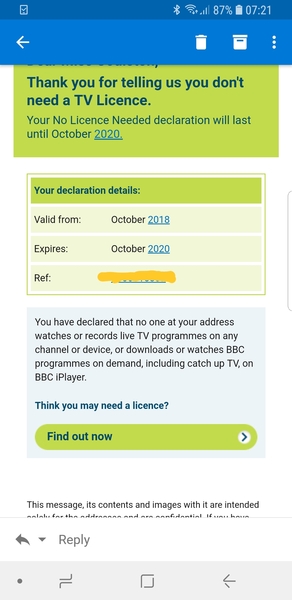 To ask if you've cancelled your tv license...