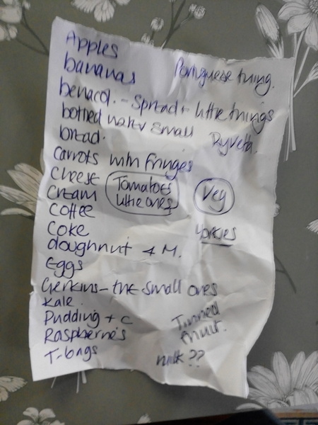 I found a shopping list!