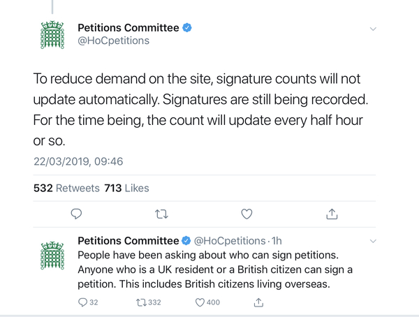 Revoke A50 petition fastest growing of all time....