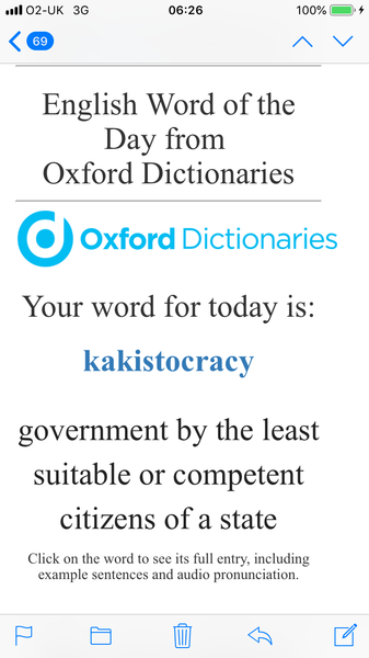 To feel heartened by the Oxford Dictionary today?