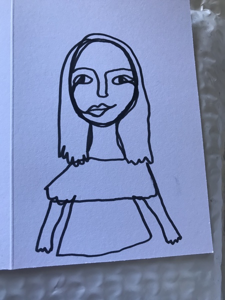 to ask you on DD's behalf to draw yourself in one continuous line?