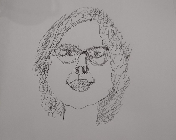 to ask you on DD's behalf to draw yourself in one continuous line?