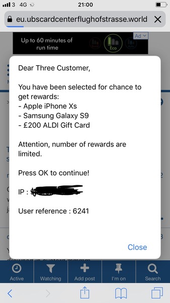 Keep getting redirected to Virgin Media Questionnaire