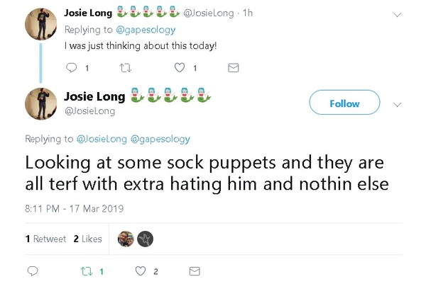 Josie Long refers to women as 'terfs'