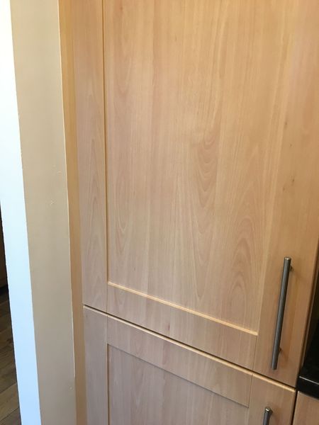 Painting kitchen units, with peeled of laminate fronts...!