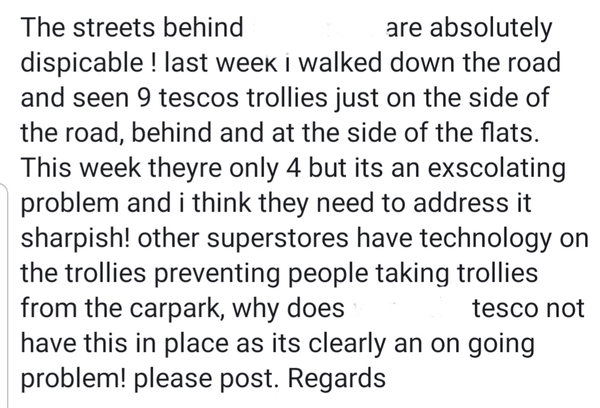 Facebook selling post misspellings
