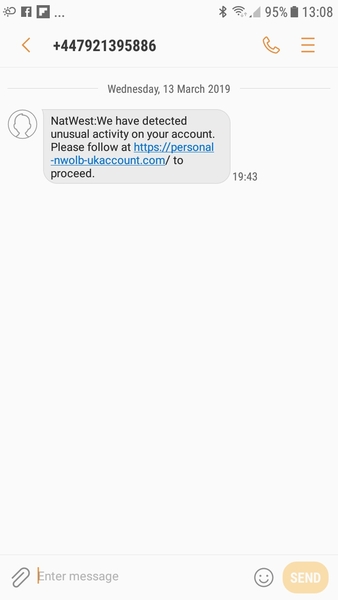 This is a scam isn’t it. Weird text from Santander.