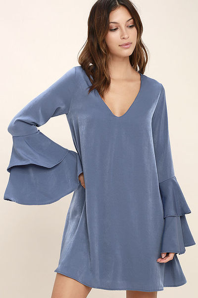 What shoes with denim blue dress?