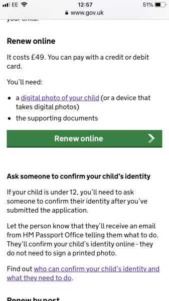 Passport renewals for under 12s?