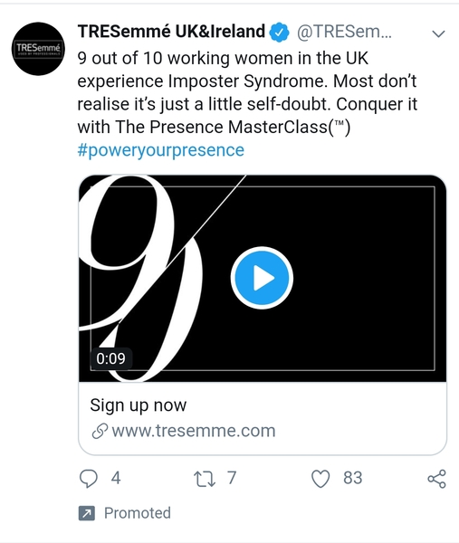 TRESemme Twitter ad