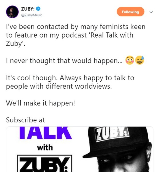 Zuby to feature feminists on zer Podcast..