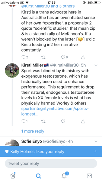 McKinnon targeting Kelly Holmes