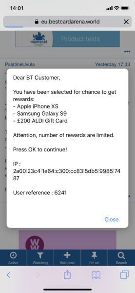 Pop up making mumsent unusable