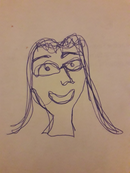 to ask you on DD's behalf to draw yourself in one continuous line?