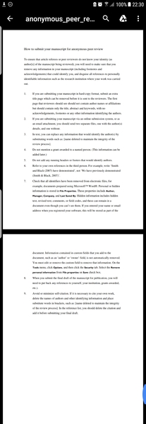 How to anonymise a manuscript - quick question