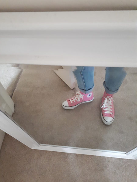 Bright pink converse high tops....