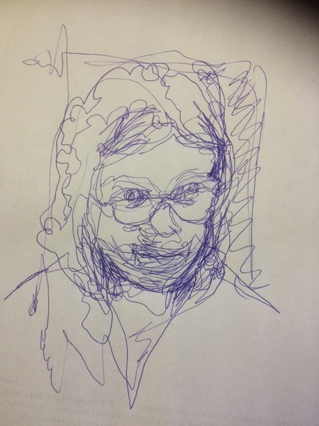 to ask you on DD's behalf to draw yourself in one continuous line?
