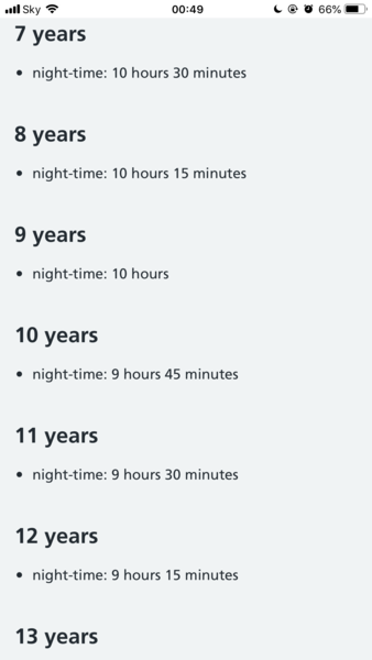 Sending Dd who is 10 to bed