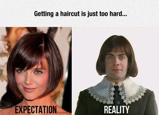 Hairstyle looks like a mushroom!