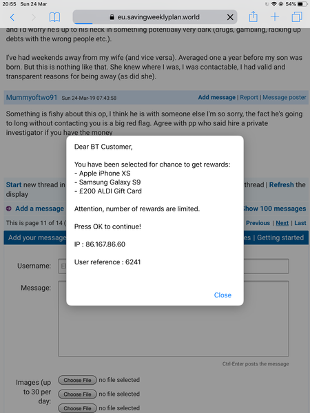 Diverting to spam ad every time try change page