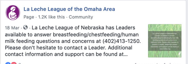 La Leche League official guide to responding to chestfeeding comments