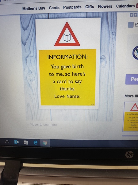 To find Mother's Day cards triggering?
