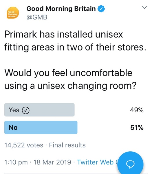 Gender neutral changing rooms to be on Loose Women TODAY 19/3