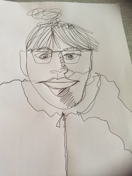 to ask you on DD's behalf to draw yourself in one continuous line?