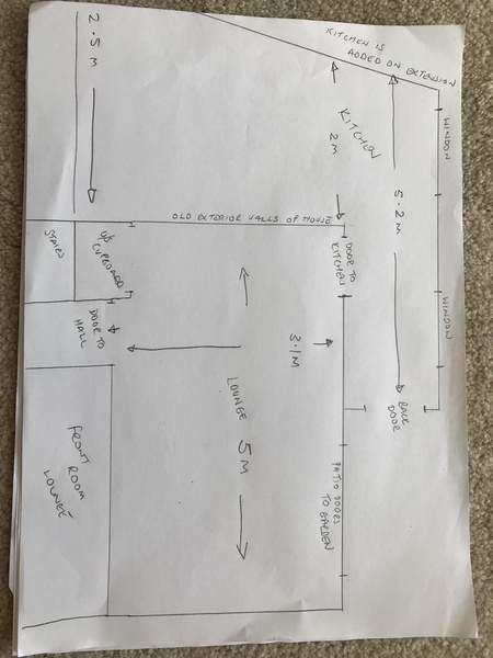 Thinking of making an open plan kitchen, please give me your thoughts (plan view attached)