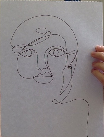 to ask you on DD's behalf to draw yourself in one continuous line?