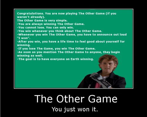 I just lost The Game...