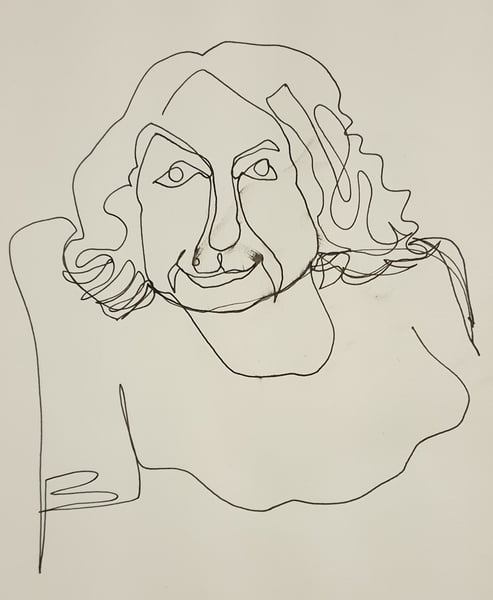 to ask you on DD's behalf to draw yourself in one continuous line?