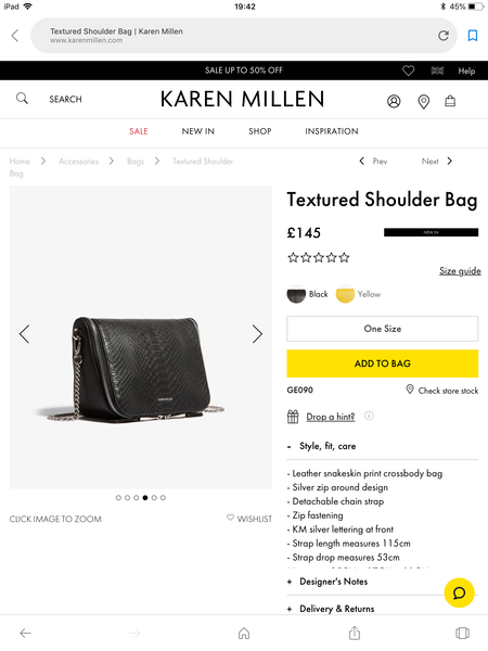 A classic black leather handbag