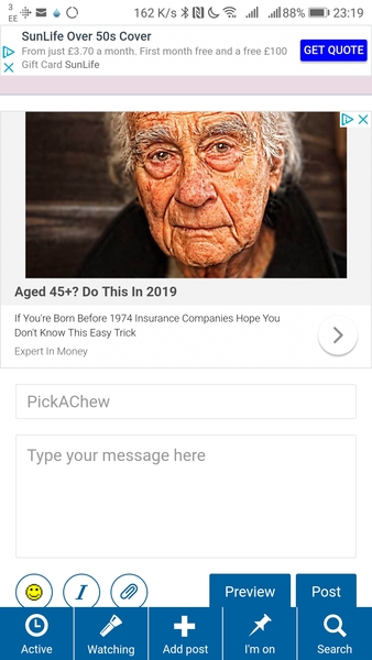 I am very much no longer young