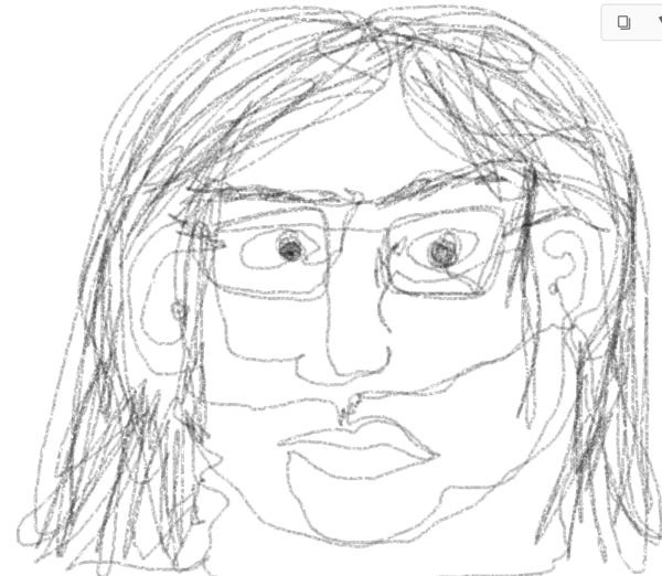 to ask you on DD's behalf to draw yourself in one continuous line?