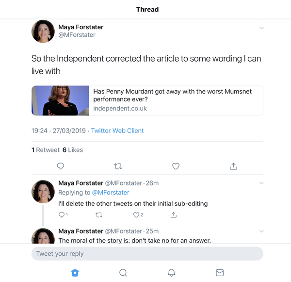 We haven’t forgotten Penny Mourdant- article in independent