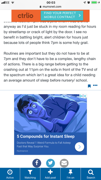 To not have a set bedtime routine for DC?