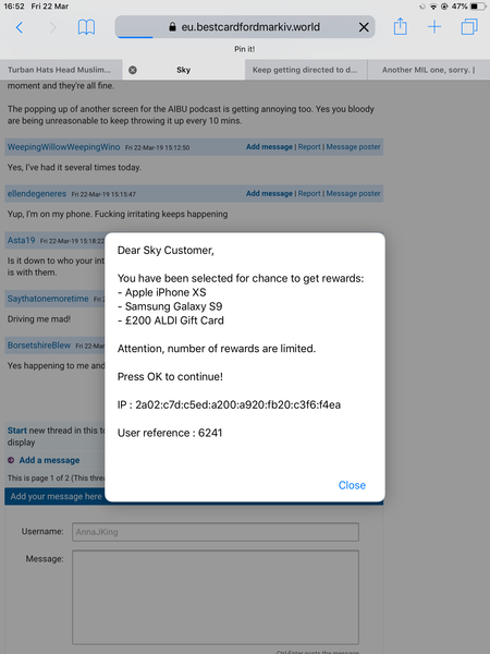 Anyone else getting this spam on Mumsnet?