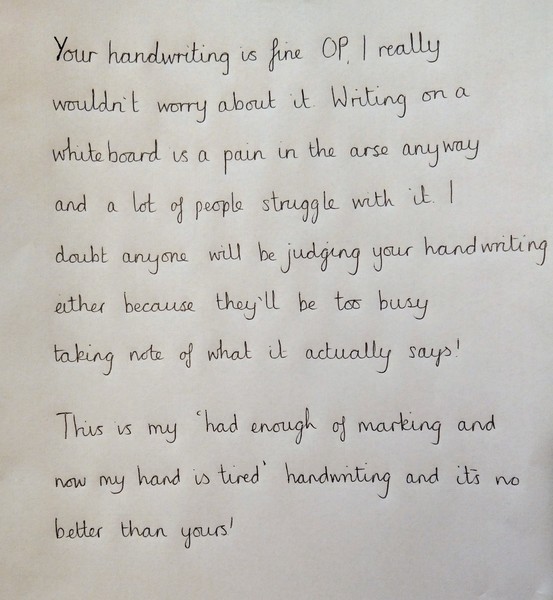 To think I have worse handwriting than a nine year old (picture attached)