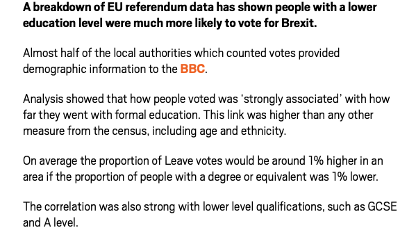 Out of interest, if you voted leave what do you do for a living?