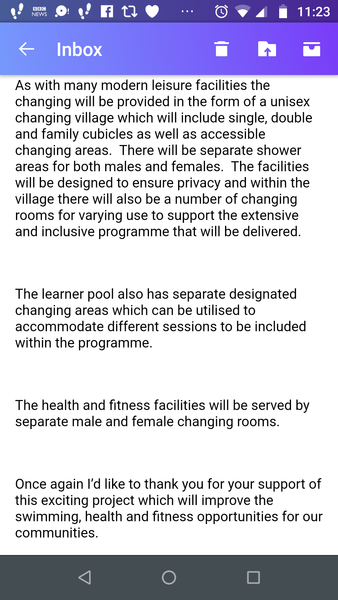 New swimming pool changing areas, thoughts please