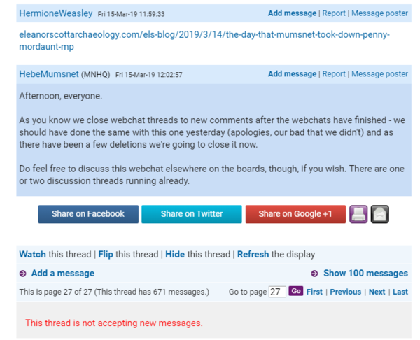 Eleanor Scott article,  'Did Mumsnet Just Hand Penny Mordaunt Her Arse?'
