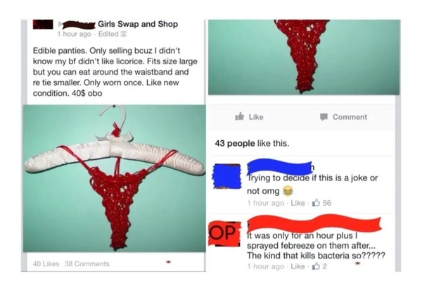 Facebook selling post misspellings