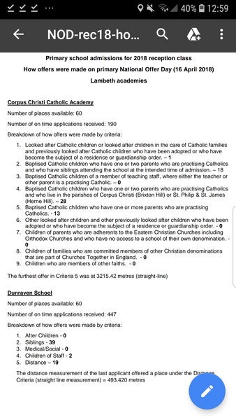 Primary school admissions for 2016-2019 reception class