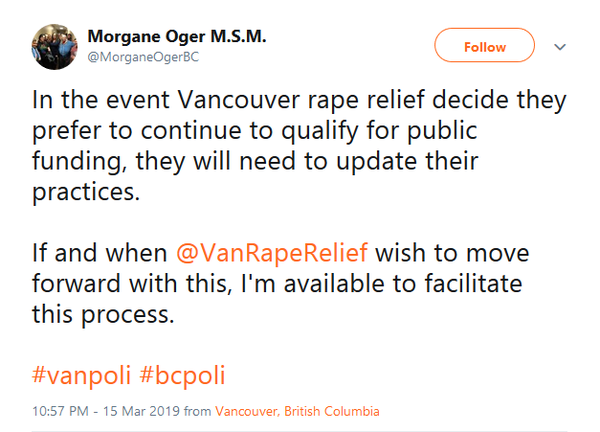 Morgane Oger is campaigning to shut down a rape crisis centre in