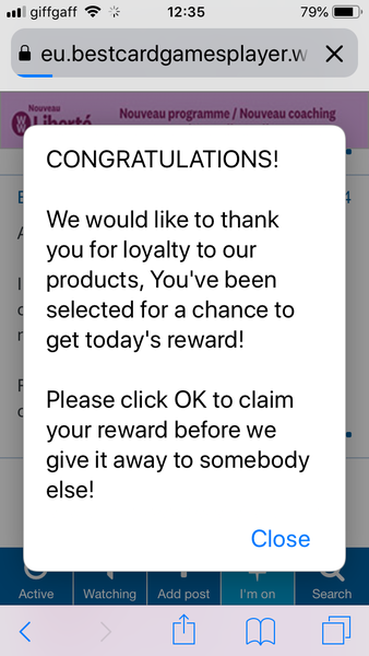 Keep getting directed to dodgy sites