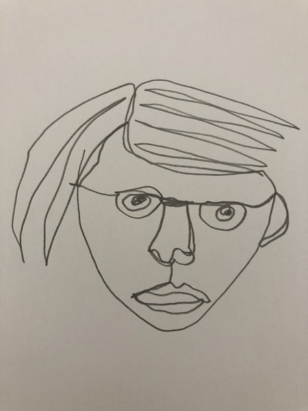 to ask you on DD's behalf to draw yourself in one continuous line?