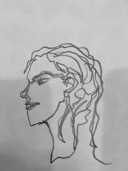 to ask you on DD's behalf to draw yourself in one continuous line?